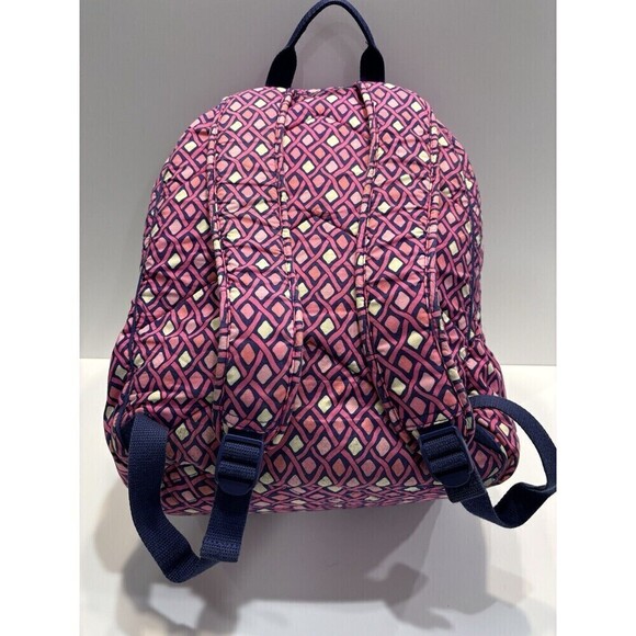 VERA BRADLEY Katalina Pink Diamonds Campus Backpack Blue White Bag Retired main image 14